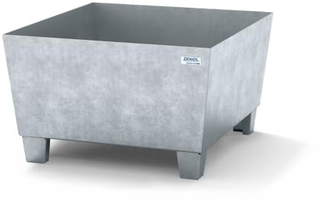 Auffangwanne classic-line aus Stahl für 1 Fass, verzinkt, unterfahrbar, o. Gitterrost, 885x815x478