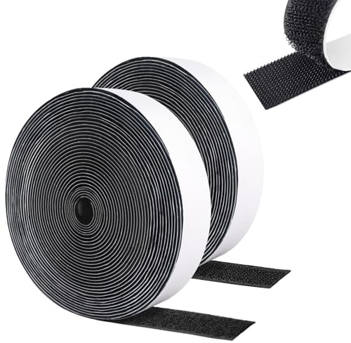 Klettband Selbstklebend,Klettverschluss Selbstklebend,Selbstklebendes Klettband Für Stoff,Doppelseitiges Klettband,5M,Schwarz