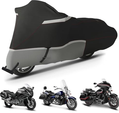 GOTRUTH Motorradabdeckung, 800D, wasserdicht, für Touring-Modelle, Harley Davidson Road King, Road Glide, Street Glide, Electra Glide, Low Rider-ST Innen- und Außenaufbewahrung