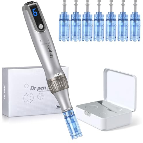 Dr. pen Ultima M8S Professionelle Microneedling Pen für Profis & Zuhause | Original Dr. Pen mit Echtheitscode, Drahtlos, Einfach bedienbar, LED-Anzeige, 0-2,5 mm verstellbar, 7 sterile Aufsätzen