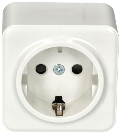 Jandei - Mecanismo Superficie Policarbonato Blanco, 10A 250V (Enchufe Schuko)