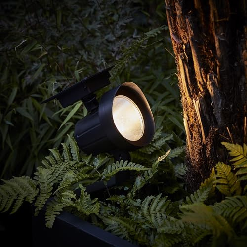 Lights4fun 2er Set Solar Strahler mit Farbwechsel und Timer Funktion Solar Gartenleuchten für Außen
