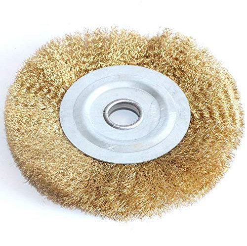 Brosse Nylon Abrasifs 0,13 mm de brosse de roue en laiton plat for la meuleuse de banc polissage outil abrasif métal drusting bois ébavurage (Color : 250mmx25mm 1pc)
