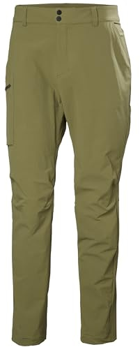 Helly Hansen Brono Softshell Pant - Men's Outdoor Waterproof, Windproof, Breathable Hiking Pants, 473 Terrain Green - Medium