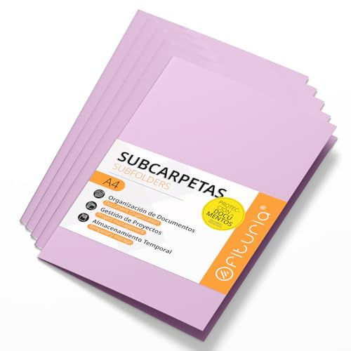 Schnellhefter Pappe A4, Mappen für Dokumente 180g, Klassifizierungsmappe für Unterlagen, Packung mit 50 Stabilen Schnellheftern in Verschiedenen Farben für Büro und Archivierung - Ofituria (Violett)