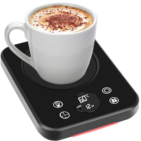 Elektrischer Kaffeewärmer - Smart Schreibtisch Tassenwärmer mit 9 Temperatureinstellungen Trinkerinnerungen 12-Stunden-Timer ausschalten/Termin einschalten Kaffetasse Warmhaltend für Kaffee Tee Milch