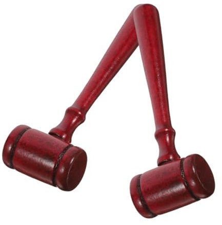 Toyvian 2pcs Judge Gavel Prop for Cosplay Party Comfortable Grip Smooth Finish for Role Play and Costume Accessories