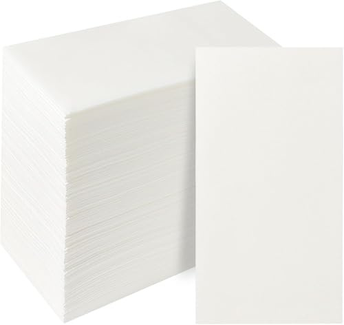 PEACHICHA Disposable Hand Towels, Linen Feel Guest Towels, Cloth Like Paper Napkins, Thick, Elegant, Absorbent White Hand Towels For Kitchen, Parties, Bathroom, Events, 7.8” X 15.7”, Total 100 Pcs