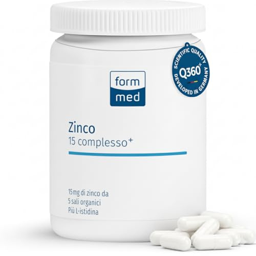 FormMed Zinc 15 complexe+ | Qualité Cientifique – Système Immunitaire et des Défenses Naturelles – 90 gélules – 15 mg de zinc complexe 5‑en‑1 et 50 mg d’histidine