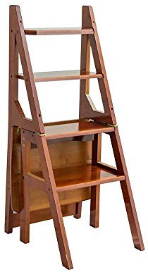 7LiuYueFei6 Balcony Storage Rack Multi-Functional Flower Stand Solid Wood Detachable Foldable Ladder Chair Dual Use Indoor Garden High Ladder Flower Shelf