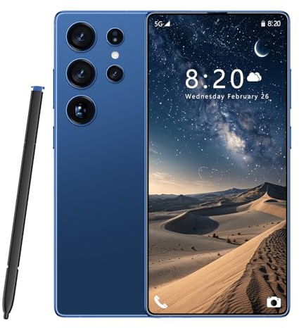 Smartphone S25 Ultra 5G, 16 Go de RAM, 1 to de Stockage, écran 7,3 HD 1440 x 3040 | Double caméra 108 Mpx et 72 Mpx | Snapdragon 8 Gen 3 (10 cœurs), Batterie 8 000 mAh, Android 14,Dark Blue-1TB