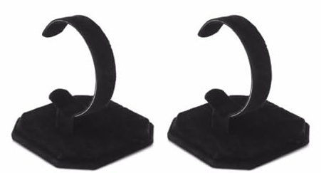 ericotry 2PCS Black Velvet Watch Display Stands Bracelet Holder for Jewelry Showcase Necklace Ring Earring Organizer