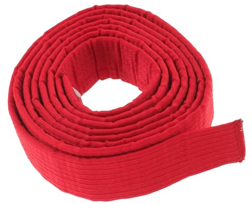 GLEAVI Cinturón de Taekwondo de Algodón 24m Rojo Cinturones de Artes Marciales para Entrenamiento Cinturón Unisex para Karate y Taekwondo Adecuado Adultos