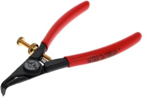 GEDORE Pinza di Montaggio per Anelli di Sicurezza Esterni, Pinza Seeger, con Molla di Apertura e Vite di Regolazione, Becchi Inclinati a 90°, Diametro Punte 0.7 mm, 8000 A 01G