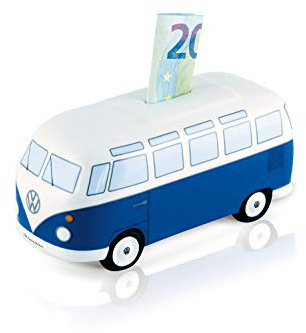 BRISA VW Collection - Hucha de Cerdito T1 Camper Bus Samba (Classic Bus/Azul)
