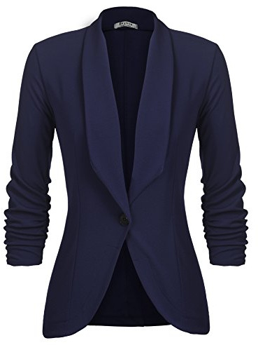 UNibelle Blazer dam elegant sportig långblazer business 3/4 ärm lång jacka slim fit sommar S–3XL, Marinblå, XL