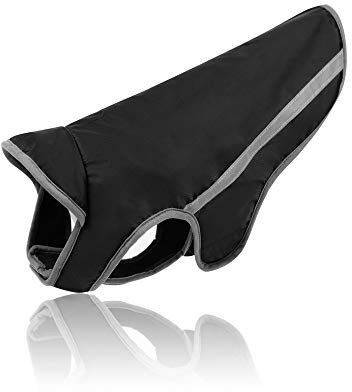 Qplcdg Wasserdichter Hunderegenmantel,Hund Winter Wasserdicht Schneesicher Reflektierend Hunde Regenmantel (XS, Schwarz)