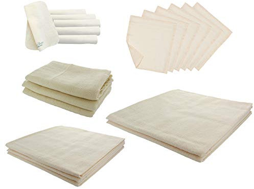 Bio Baby Mull- und Moltontücher Starter Set 100% Bio-Baumwolle (kbA) GOTS zertifiziert