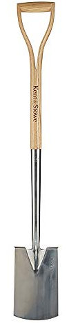 Kent & Stowe Beetspaten – Profi-Spaten aus Edelstahl, für die Verwendung im Beet, Gartenspaten mit Stiel aus Eschenholz, Länge: 104 cm