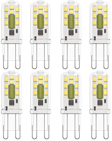 Klighten Lampadina G9 Led 3W Bianco Freddo 6000K Lampadine a Led Equivalente a 30W Lampada Alogena 300LM Angolo di Fascio di 360°, 8 pezzi