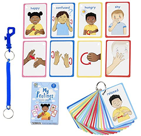My Feelings and Emotions BSL Tarjetas para retraso del habla o niños sordos. 27 tarjetas de ayuda visual, desarrollo de empatía y habilidades sociales autismo SEN