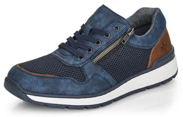 Rieker Homme Baskets B9006, Monsieur Baskets Basses,Semelle intérieure Amovible,Chaussures de Rue,Loisirs,Sport,Bleu (Blau / 14),43 EU / 9 UK