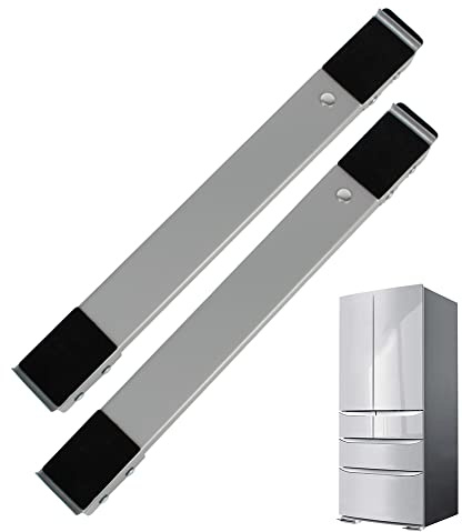 Support réglable pour machine à laver, charge de 299,4 kg, support de rouleaux de base robuste pour réfrigérateur, lave-vaisselle, sèche-linge, chariot de meubles avec frein et élévateur (gris)