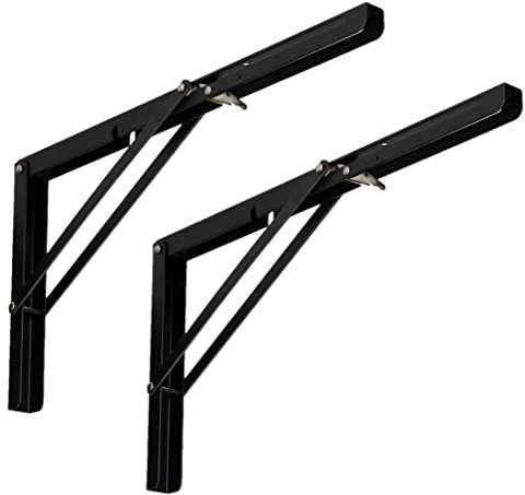 KOTARBAU® 2er Set Klappbare Regalwinkel 400 mm Klappkonsole Faltbarer Regalträger Perfekte Lösung zur Erweiterung eines Bücherregals im Wohn-, Schlaf- oder Arbeitszimmer