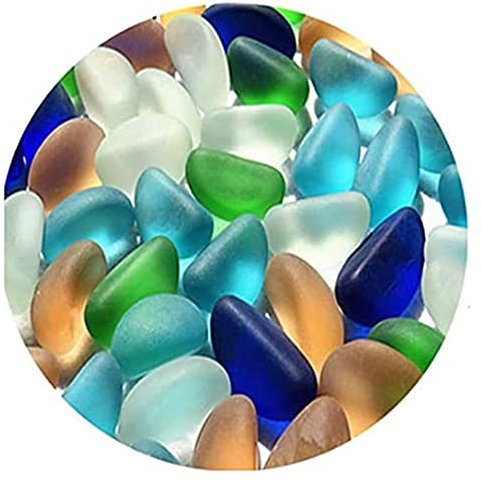 GIVBRO Pietre decorative ciottoli granuli di fiume ghiaia mini pietre di vetro per decorazione paesaggistica giardino acquario abbellimento, 100 g