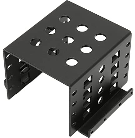 Dpofirs 2.5in HDD Mounting Rack, HDD Mounting Bracket Kit, Internal Drive Bay Converter Mounting Bracket for HDD SSD, Aluminium Alloy Drive Bay Supports SATA IDE (Black) (Not Inclube Hard Disk)