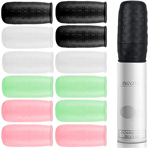 12 Pezzi Coperture Elastico a Prova di Perdite Contenitori Viaggio Liquidi Manicotto Elastico per Viaggio a Prova di Perdite Bottiglie da Viaggio in Silicone per Shampoo Liquidi Lozione, Senza BPA