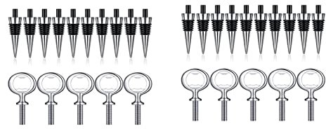 Pavewood 20Pcs Wine Stopper and 10Pcs Blank Bottle Opener Bottle Opener Inserts Set Hardware for Wedding Turning DIY
