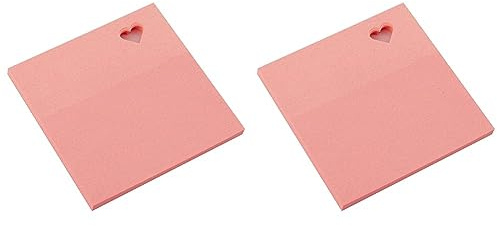 Smart 110536 Notizzettel klebend Sticky Notes selbstklebend Haftnotizen 75x75mm 50 Blatt Herz (Packung mit 2)