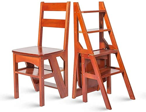 Kamnik Kletterhocker für den Innenbereich, Trittstuhl/Tritthocker/Leiter, multifunktionaler, umwandelbarer, zusammenklappbarer Bibliotheksleiterstuhl, 4-Stufen-Hocker, dekoratives Regal für zu Haus