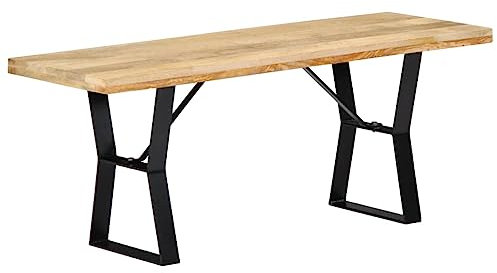 RAUGAJ Küchen- & Essbänke Bank 110 cm Massivholz Mangoholz Möbel