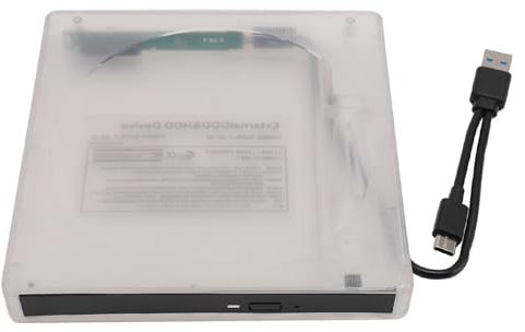 Caja de Unidad óptica, Tipo C y USB3.0 5 Gbps Caja de Unidad Externa de CD DVD BD Compatible con Unidad SATA, Caja de Unidad óptica Externa para Computadora Portátil Interfaz