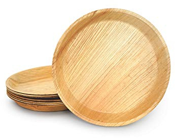 BOX And Tree| 25x Assiettes Jetable en Feuille de Palmier ø22cml Vaisselle Jetable Écologique Biodégradable Compostables 100% l Matière Bois, Bambou