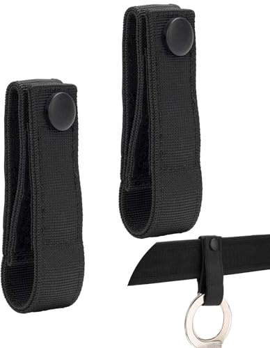 Ukontagood 2 PCS Handcuff Strap, Handcuff Holder, Hinged Cuffs Carrier Quick Release Clip Hook for ASP Handcuff for Duty Belt Law Enforcement Police Sheriff