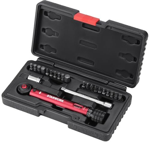 STARWORK True Mechanic™ Lot de 23 mini clés dynamométriques en aluminium 72T, 6,35 mm, Nm