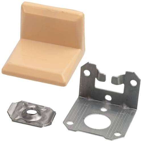 AERZETIX - C74779 - Juego de 10 Escuadras de fijación para encimera de cocina con tapa de plástico - herraje de suspensión de pared - en acero - color haya