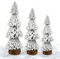 HEKOBAG 3 Pezzi Mini Alberello di Natale 15/20/ 25cm Mini Albero di Natale da Tavolo con Scena di Neve Mini Albero di Natale in Legno con Base in Legno per Addobbati per la Tavola di Natale