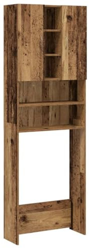 vidaXL Mobile per Lavatrice Legno Antico 64x25,5x190 cm, armadietto per Lavatrice, Mobile per Lavatrice, armadietto per bucato
