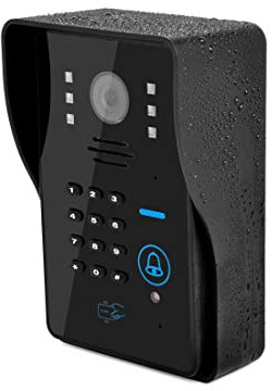 Sonnette sans Fil avec Camera, Interphone Vidéo Filaire 7 Pouces Sonnette Villa Bâtiment Interphone Mot De Passe Carte Magnétique Télécommande Déverrouiller Sonnette Électronique ,Maison Intelligente