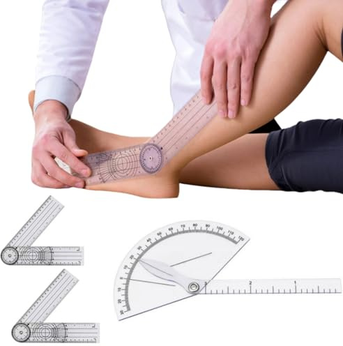 Winkelmesser,3pcs Goniometer Physiotherapie,Winkelmesser Physiotherapie,Transparenter Gelenkmesser,PVC Medizinischer Winkelmesser,Medizinisches Goniometer Set,für Physiotherapie