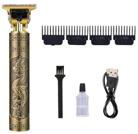 Tomedeks Tagliacapelli Uomo Professionale T-Blade Rasoio Con 4 Pettini(1.5mm/2/Mm/3mm/4mm) Regolabarba e Capelli Adatto a Bambini,Adulti e Barbiere