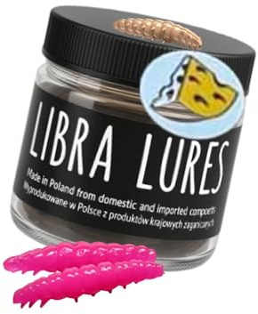 Libra Lures Larva 30mm | Forellenköder Supersoft | Inhalt: 15 Stück | Aroma: Käse | Farbe: 019 / Hot Pink