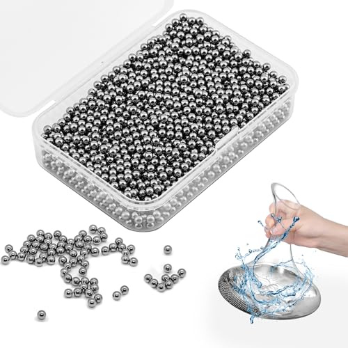 2000x Edelstahlkugeln 3mm Reinigungsperlen für Flaschen Reinigungskugeln | Premium-304-Metall, kratzfreie Sauberkeit, mit kompakter Aufbewahrungsbox, schont Karaffen, Vasen & Shishas, rostfrei|