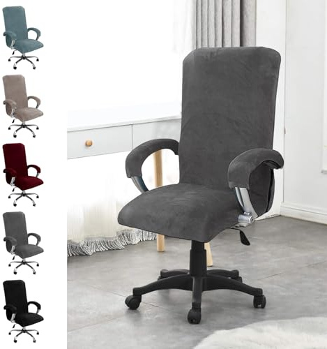 YushengTai Samt Bürostuhl Bezug, Stuhlhussen mit Armlehne, Sitzbezug Bürostuhl, Hohe Lehne Sitzbezug, Gaming Stuhl Bezug, Hussen für Stühle mit Armlehnen, Abnehmbare, Elastische