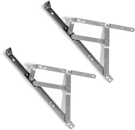 Pair of uPVC Window Hinges, 17mm Stack Height, Double Glazing Friction Stay, Non Handed, Ferretic Steel, Window Stays, Friction Hinges. Top/Side Hung Window Hinge (12 Inch (Top Or Side Hung))