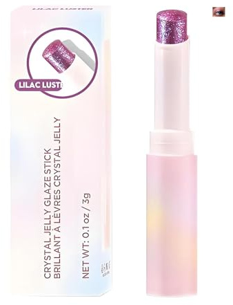 Crystal Jelly Glaze Stick with Shimmer Lilac Lust - Glitter Eyeshadow Stick for Eye Makeup, Long Lasting Hydrating Jelly Texture, Easy to Blend Single Eyeshadow, Glitter Eyeliner for Evening Wear